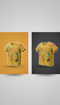 Camiseta statement Yellow Marker con garabatos