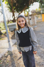 CHALECO NIÑA CARBÓN